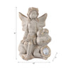 Cosm Garden Statue Fairy Seated on Solar Frog | Ivory Polyresin 15"