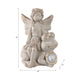 Cosm Garden Statue Fairy Seated on Solar Frog | Ivory Polyresin 15"