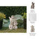 Cosm Garden Statue Fairy Seated on Solar Frog | Ivory Polyresin 15"