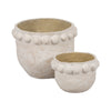 Outdoor Planter Set of 2 | Round Shape | Bubble Rim | White Paper Mache SBH-20396