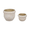 Outdoor Planter Set of 2 | Round Shape | Bubble Rim | White Paper Mache SBH-20396