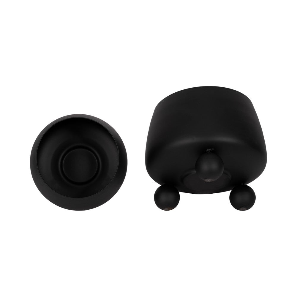 Modern Outdoor Garden Planter Set of 2 | Modern Black Iron Ball Footed