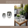 Indoor Outdoor Planter Set of 2 | Curved Disco Mosaic Design | Silver Iron
