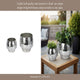 Indoor Outdoor Planter Set of 2 | Curved Disco Mosaic Design | Silver Iron