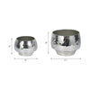 Indoor Outdoor Planter Set of 2 | Curved Disco Mosaic Design | Silver Iron