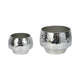 Indoor Outdoor Planter Set of 2 | Curved Disco Mosaic Design | Silver Iron