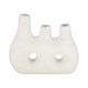 Decorative Floral Vase w 3 Abstract Openings | 11" Ivory Dolomite