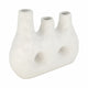 Decorative Floral Vase w 3 Abstract Openings | 11" Ivory Dolomite