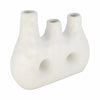 Decorative Floral Vase w 3 Abstract Openings | 11" Ivory Dolomite