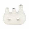 Decorative Floral Vase w 3 Abstract Openings | 11" Ivory Dolomite