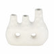 Decorative Floral Vase w 3 Abstract Openings | 11" Ivory Dolomite