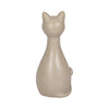 Decorative Comic Kitty Cat Figurine in Sitting Pose | Gray Ceramic | 9"