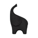 Elephant Sculpture Statue | Abstract Ears | 12" Black Texture Porcelain
