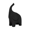 Elephant Sculpture Statue | Abstract Ears | 12" Black Texture Porcelain