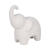 Elephant Sculpture Statuette with Trunk Up | 8" White Texture Porcelain