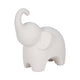 Elephant Sculpture Statuette with Trunk Up | 8" White Texture Porcelain