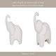 Elephant Sculpture Statuette with Trunk Up | 8" White Texture Porcelain