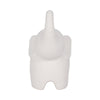 Elephant Sculpture Statuette with Trunk Up | 8" White Texture Porcelain
