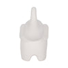 Elephant Sculpture Statuette with Trunk Up | 8" White Texture Porcelain