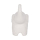 Elephant Sculpture Statuette with Trunk Up | 8" White Texture Porcelain