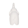 Elephant Sculpture Statuette with Trunk Up | 8" White Texture Porcelain