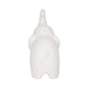 Elephant Sculpture Statuette with Trunk Up | 8" White Texture Porcelain