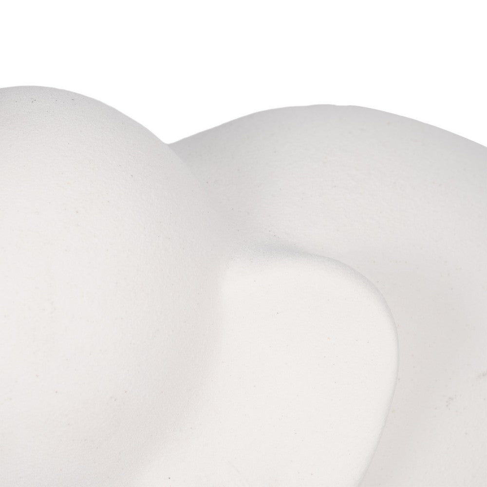 Elephant Sculpture Statuette with Trunk Up | 8" White Texture Porcelain