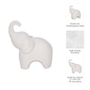 Elephant Sculpture Statuette with Trunk Up | 8" White Texture Porcelain