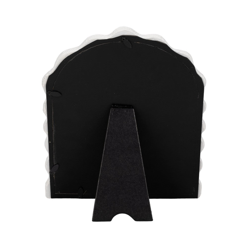 Reis Decorative Photo Frame | Wavy Arched Design | White Polyresin 8x10"