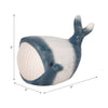 Decorative Accent Whale Statuette | 6" Blue White Ceramic Figurine