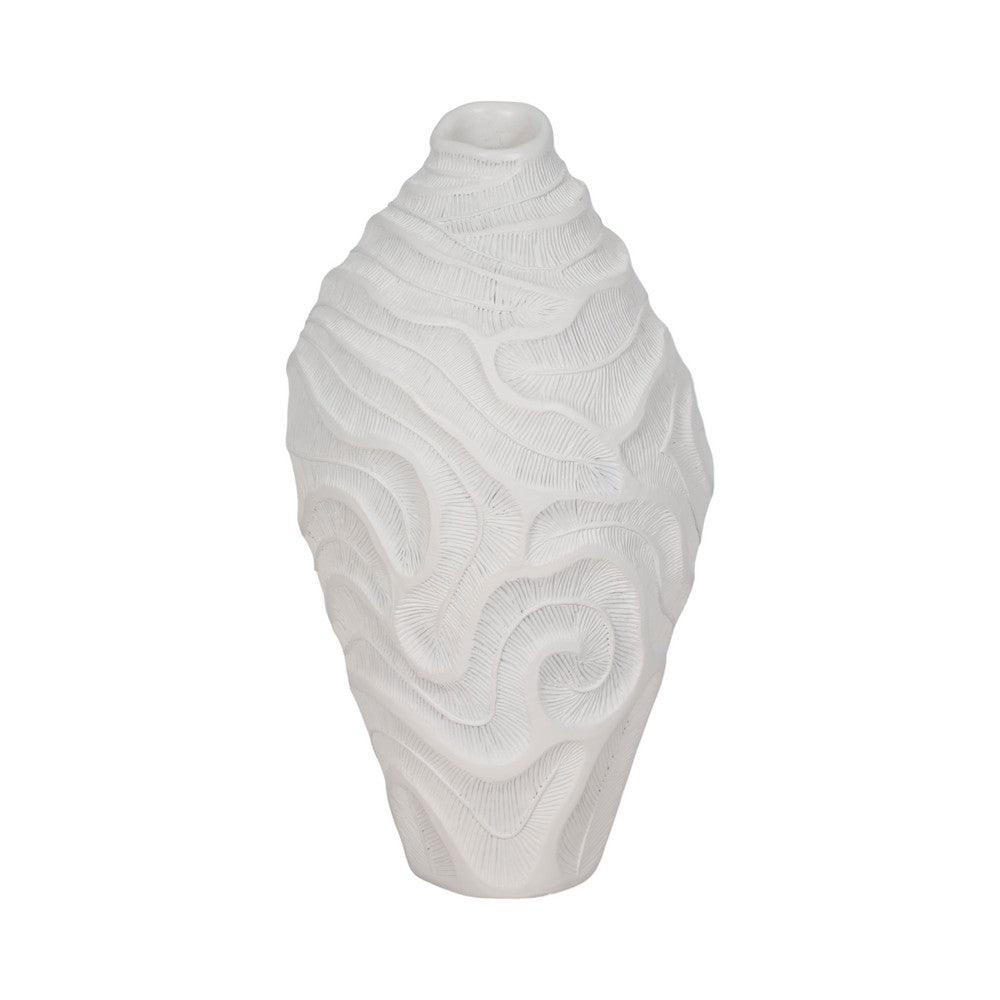 Decorative Vase | 14" Coastal Wave Mantelpiece Design Narrow Mouth