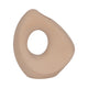 Lopsided Decorative Vase | 8" Open Ring Textured Tan Brown Ceramic