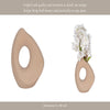 Lopsided Decorative Vase | 8" Open Ring Textured Tan Brown Ceramic