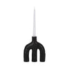 Tapered Candle Holder | Double Arched Design | Textured Black Ceramic