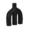 Tapered Candle Holder | Double Arched Design | Textured Black Ceramic