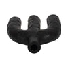 Tapered Candle Holder | Double Arched Design | Textured Black Ceramic