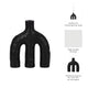 Tapered Candle Holder | Double Arched Design | Textured Black Ceramic