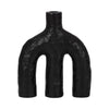 Tapered Candle Holder | Double Arched Design | Textured Black Ceramic SBH-20426-02