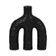 Tapered Candle Holder | Double Arched Design | Textured Black Ceramic