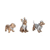 Mort Cool Dogs Decor Set of 3 | Cute Poses | Gold Polyresin 6 | 8 | 10"
