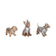 Mort Cool Dogs Decor Set of 3 | Cute Poses | Gold Polyresin 6 | 8 | 10"