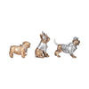 Mort Cool Dogs Decor Set of 3 | Cute Poses | Gold Polyresin 6 | 8 | 10"