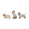 Mort Cool Dogs Decor Set of 3 | Cute Poses | Gold Polyresin 6 | 8 | 10"