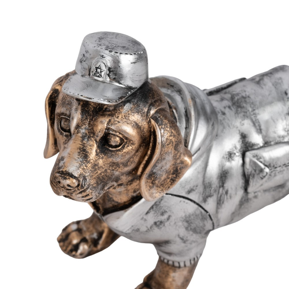 Mort Cool Dogs Decor Set of 3 | Cute Poses | Gold Polyresin 6 | 8 | 10"