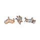 Mort Cool Dogs Decor Set of 3 | Cute Poses | Gold Polyresin 6 | 8 | 10"