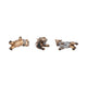 Mort Cool Dogs Decor Set of 3 | Cute Poses | Gold Polyresin 6 | 8 | 10"