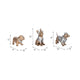 Mort Cool Dogs Decor Set of 3 | Cute Poses | Gold Polyresin 6 | 8 | 10"
