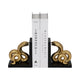 Elegant Snake Bookend Set of 2 | Gold Polyresin Serpents | Black Base
