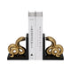 Elegant Snake Bookend Set of 2 | Gold Polyresin Serpents | Black Base SBH-20435