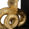Elegant Snake Bookend Set of 2 | Gold Polyresin Serpents | Black Base
